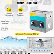Ultrasone Reiniger - Wasmachine - Ultra Sonische Reiniger - 3L- met Verwarmer & Timer - voor Horloge en Sieraden