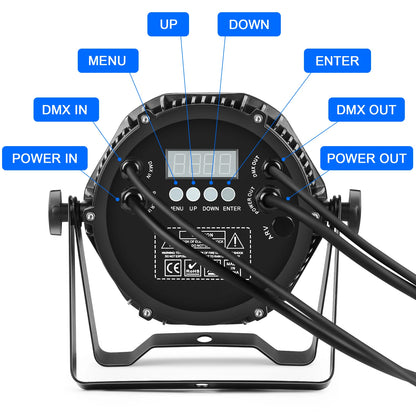 Waterdichte RGBW LED Par Verlichting – LED Stage Light – DJ Licht – Podium Lamp – RGBW Par Lamp – Set van 4 – IP65 Waterbestendig – 14x10W LEDs met DMX512 bediening