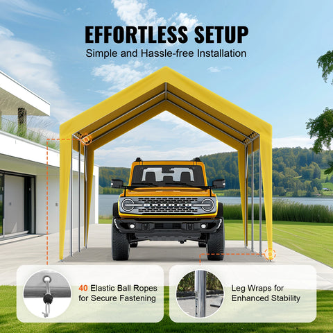 Garagetent - Tent - Partytent - Carport Tent - Carport Tent - Garagetent - Vervangende Garagetent - 7,5inch - Heavy-Duty Waterdicht & UV Beschermd - Geel