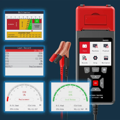 Professionele Auto Accutester – Batterijtester – Accu Analyzer – Laadsysteem Tester – Startvermogen Checker – Direct Printen – Kleurenscherm