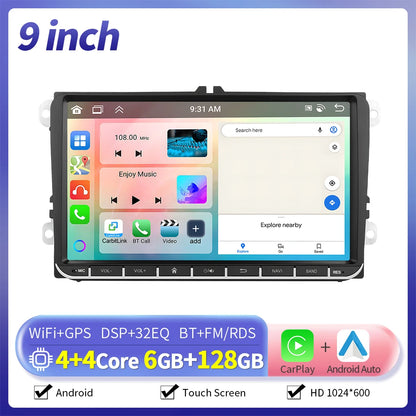 Inefala 7/9 Inch 6+128G CarPlay Android Auto Car Radio for VW Volkswagen Golf 5 6 Touran Passat B6 Polo Jetta Sharan Seat Skoda