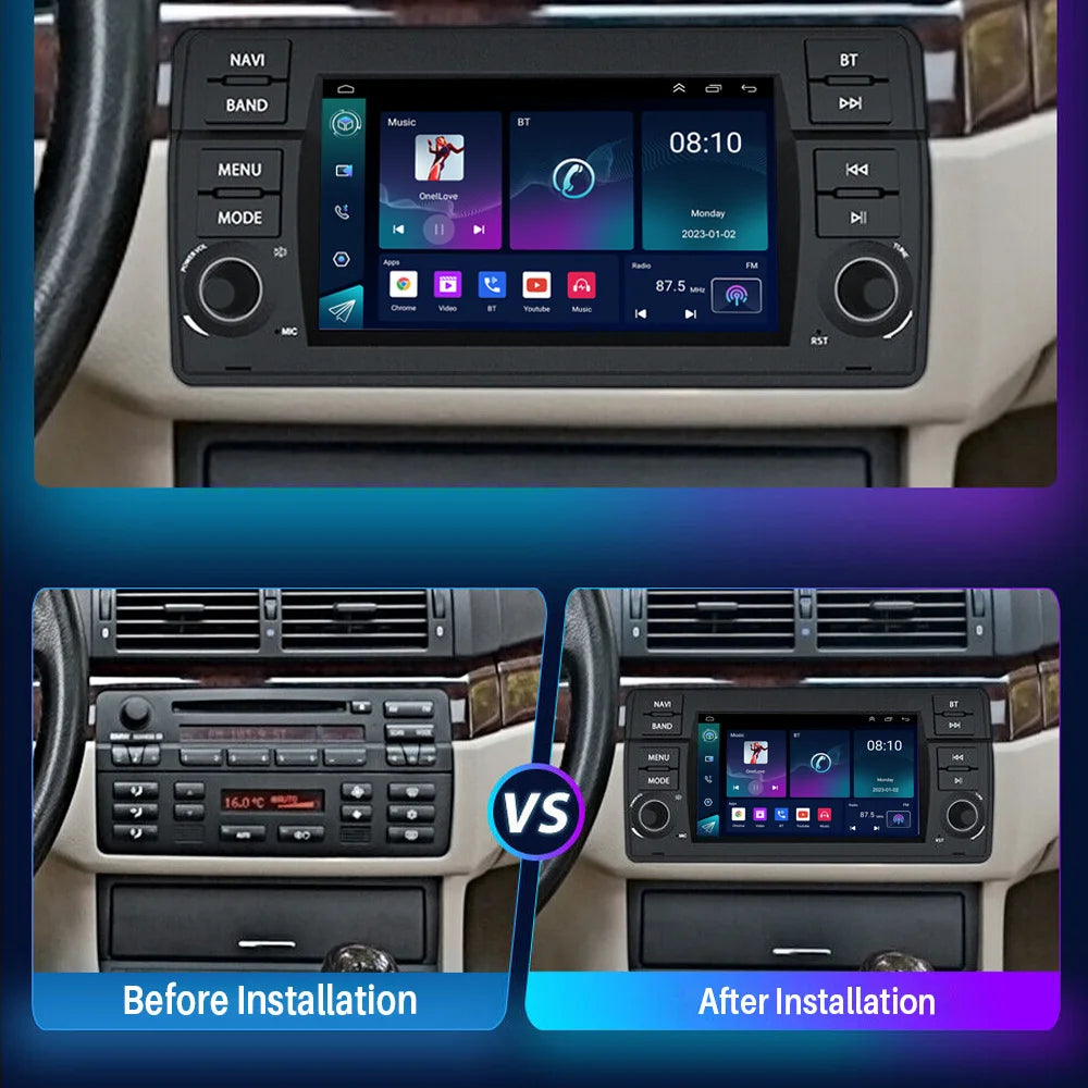 Multimedia Speler Auto – Autoradio – Touchscreen Navigatie – DAB Radio – Double Din – 7 Inch IPS Display – Draadloze Apple CarPlay & Android Auto – 64GB Intern Geheugen