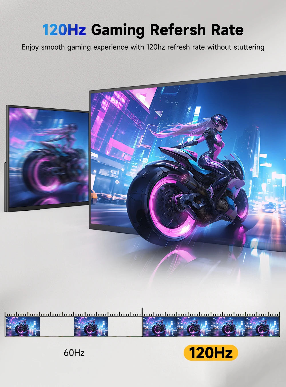 24" Draagbare Monitor – Extern Scherm – Gaming Monitor – Laptop Scherm – 24 Inch Monitor – 120Hz Verversingssnelheid – 100% sRGB Kleurnauwkeurigheid