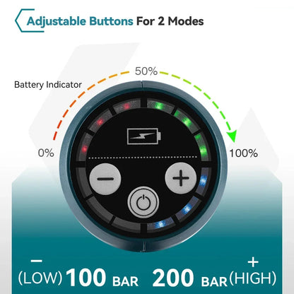 Draadloze Hogedrukreiniger - 200 Bar - 3500W Brushless Motor - Draagbare Ontwerp - 6-in-1 Spuitmond - Voor Auto - Tuin en Terras - Gebruiksvriendelijk - Zonder Accu