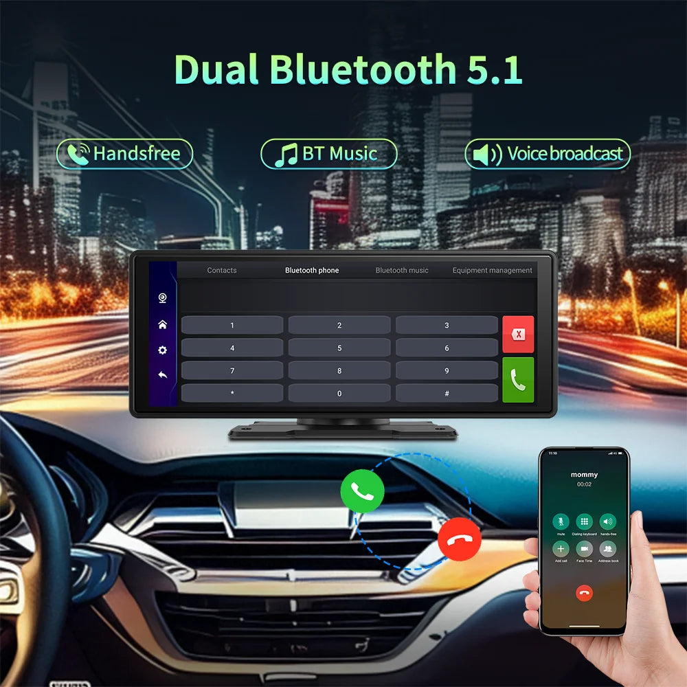 E32 - Dashcam voor Auto - WiFi - Dashcams - FullHD video - Met achteruitrijcamera - Super compact - Parkeermodus - 16:9 - 10.26 inch Scherm - Zwart - QUORE