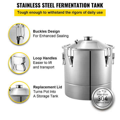 Distillation kettle - distiller - distillation kettle for essential oils - distillation kettle for alcohol - distillation apparatus - 30L - beer brewing equipment