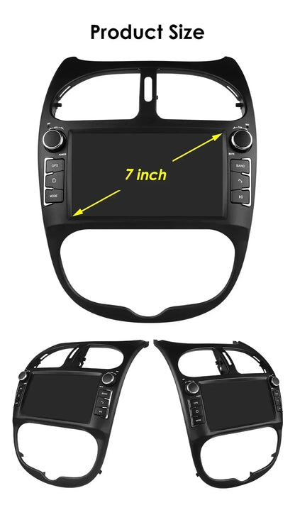 Auto Multimedia Speler - Voor PEUGEOT 206 206CC 206SW - 3GB32GB - 8 Core - Carplay Scherm - Navigatiesysteem Auto - Multimedia Autoradio - Zwart - QUORE