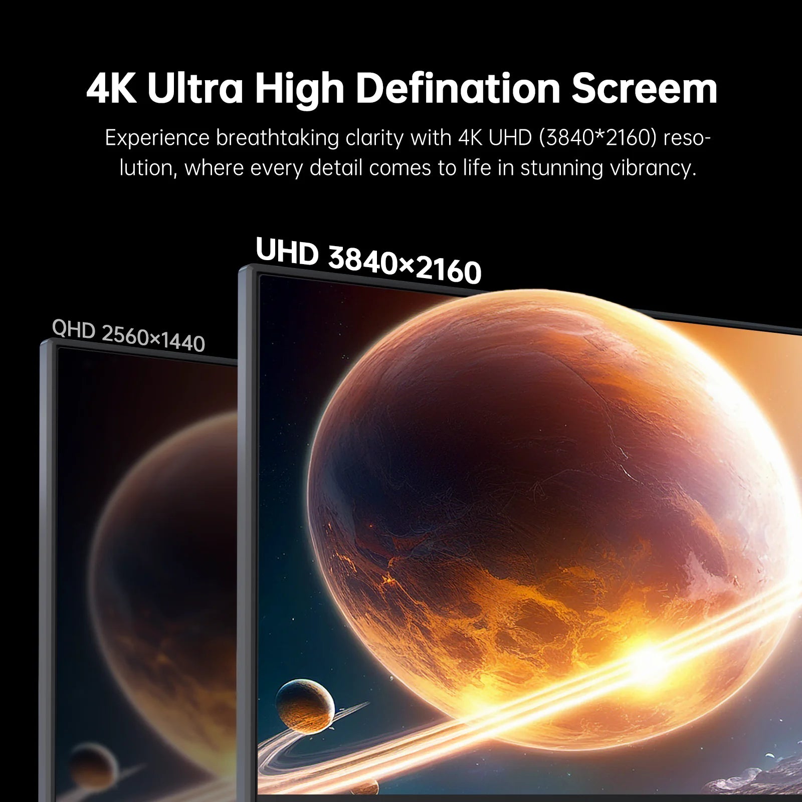 27 Inch 4K UHD Monitor – Computer Scherm – Beeldscherm – IPS Monitor – LCD Monitor – HDR400 – 60 Hz Verversingssnelheid - QUORE