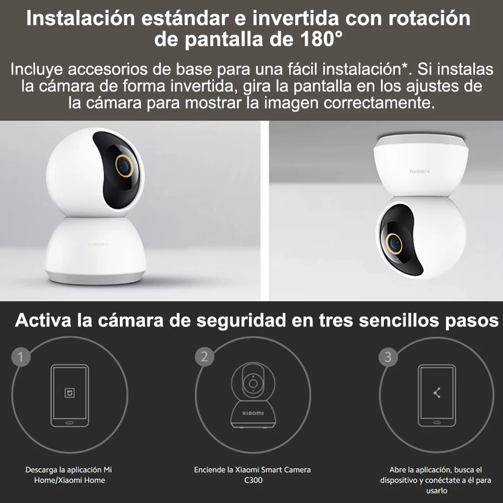 Xiaomi - Mini Camera - Wi-Fi Camera - Smart Camera Indoor - Mini Camera WiFi Wireless-2K Image Quality - 360° Smart Camcorder