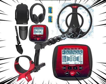 Metaaldetector - Professionele Metaaldetector - Onder Water Metaaldetector - Metaalzoekapparaat - Verstelbare Steel - IP68 Waterdichte Spoel - 6 Modi - LCD Display - 9V - 2 Accu
