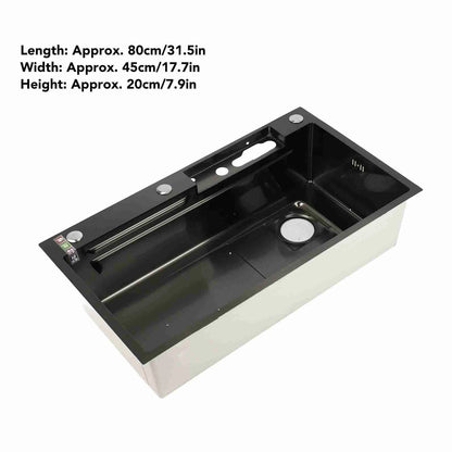 Keukenspoelbak – Spoelbak RVS – Wasbak – Keukenwasbak – Spoelbak Onderbouw – Grote Inhoud 80x45 cm – Roestvrij Staal Geborsteld