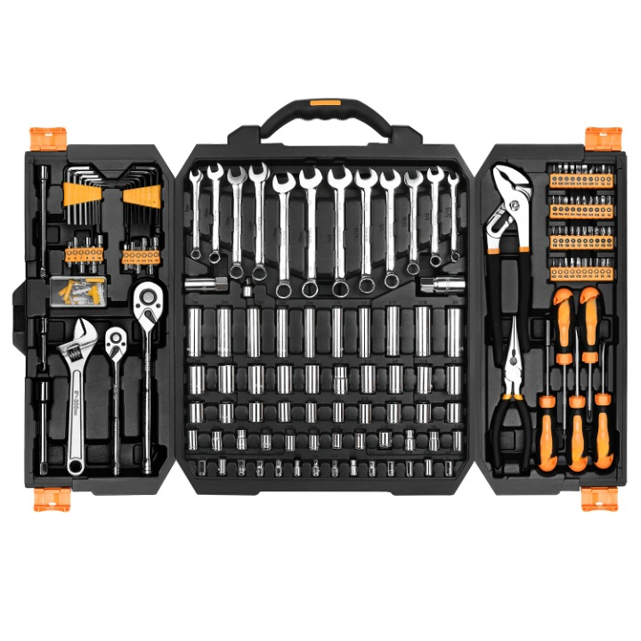Gereedschap Kit - Professionele Gereedschapsset - 192-delige Auto Reparatie Toolset - Ratelsleutel - Schroevendraaiers - Doppen - Mechanische Handgereedschap Set - met Stevige Opbergkoffer - Zwart