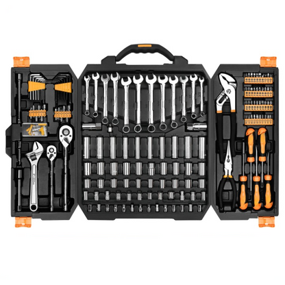 Gereedschap Kit - Professionele Gereedschapsset - 192-delige Auto Reparatie Toolset - Ratelsleutel - Schroevendraaiers - Doppen - Mechanische Handgereedschap Set - met Stevige Opbergkoffer - Zwart