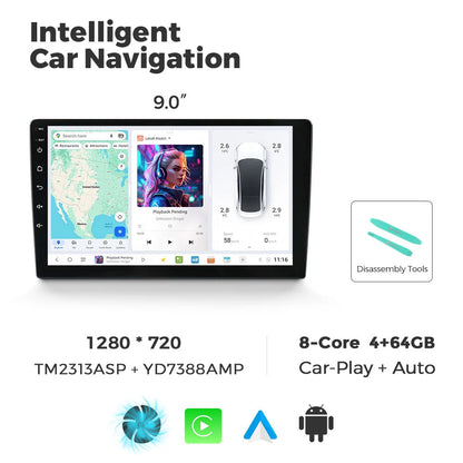 Multimedia Radio Auto – Car Audio Systeem – Auto Entertainment – Touchscreen Radio – 9,5 Inch Scherm – Android 13 OS – Draadloze CarPlay & Android Auto – 8-Core A7870 Processor – 2000x1200 Resolutie