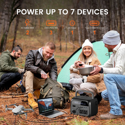 Draagbare Powerstation – Powerbank – Externe Batterij – Back-up Generator – Camping Accu – 500W Hoog Vermogen – 108.000mAh LiFePO4 Batterij - QUORE