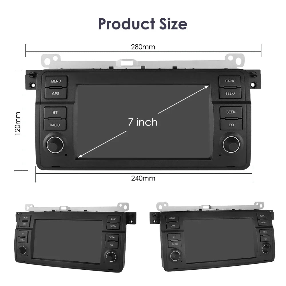 CarPlay - Multimedia Autoradio - CarPlay Scherm - Autoradio - Android Automultimedia - S1 - voor BMW 3 Serie E46 M3 1998-2001 2002 2003 2004 2005 - AutoRadio Multimedia Videospeler