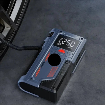 Jumpstarter - Jumpstarter for Car - 4 In 1 - 20000mAh - 1000A - Car Starting Device - Jumpstarter with Powerbank &amp; 150PSI Tire Inflator - Multifunctional Jump Starter - Black