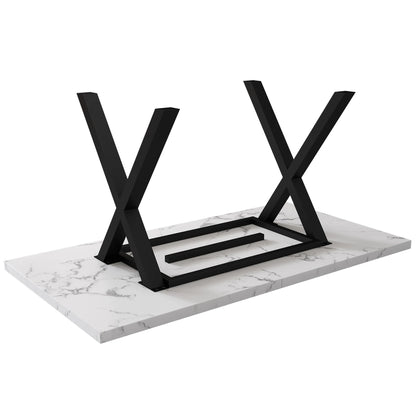 Eettafel – Tafel – Salontafel – Eetkamertafel – Moderne Tafel – Stalen Frame – Marmeren MDF-Blad