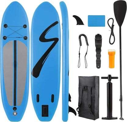 Inflatable Stand Up Paddle Board – SUP Board – Opblaasbaar Paddle Board – Peddelboard – Watersport Board – Lichtgewicht Hoogwaardig PVC – Anti-Slip EVA Deklaag 305 cm - Blauw - QUORE