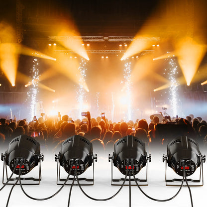 COB Par Lights – LED Stage Verlichting – DJ Spots – Feestverlichting – Kerklampen – 4-delige Set EU Plug – Instelbare Kleurtemperatuur – 100W Power