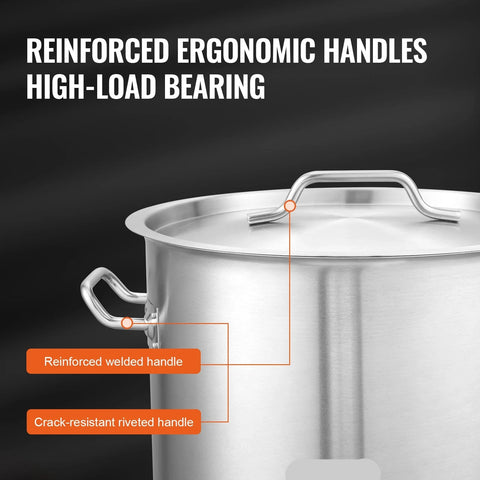 Kookgerei - Geschikt voor inductie - Antiaanbaklaag - Roestvrij Staal - 42L - Kookgerei Kookpot - Commerciële Kookpot - Grote Soeppan - Kookgerei Sauspot met Zeefdeksel - Zilver