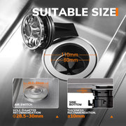 MIUI- Maalmolen- Keukenafvalverwerker- Voedselvermaler- Vuilnisverwijderaar- met Geluidsreductie,1/2 PK Afvalverwijderaar met Roestvrijstalen Maalsysteem