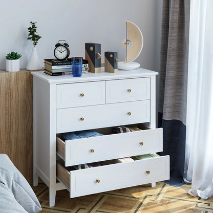 Getone Chest of Drawers Bedroom, Storage Cabinet with 6 Drawers, Sideboard, Bedroom Dresser, 80x40x80cm, White