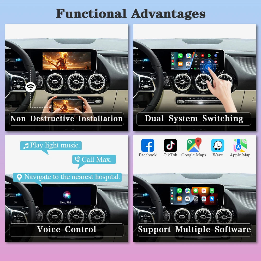 Android Auto Adapter – Draadloze CarPlay Adapter – Smart Connect Adapter – Multimedia Interface – Voor Mercedes Benz NTG 6.0 2019-2022 – Plug & Play Installatie – Bluetooth GPS Wifi