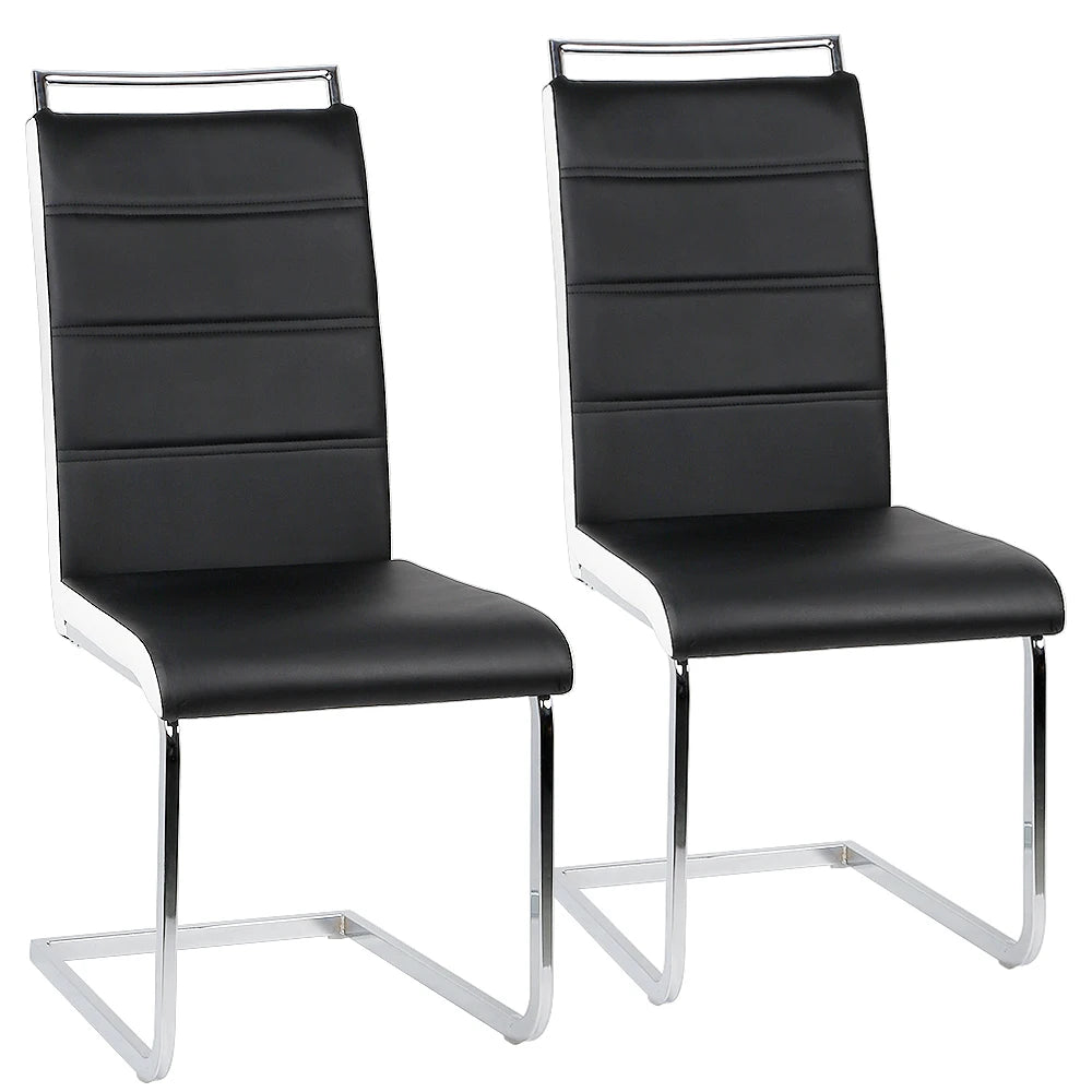 Set of 2 dining room chairs, cantilever kitchen chair, modern chairs, upholstered, dining table chairs, visitor chair - QUORE