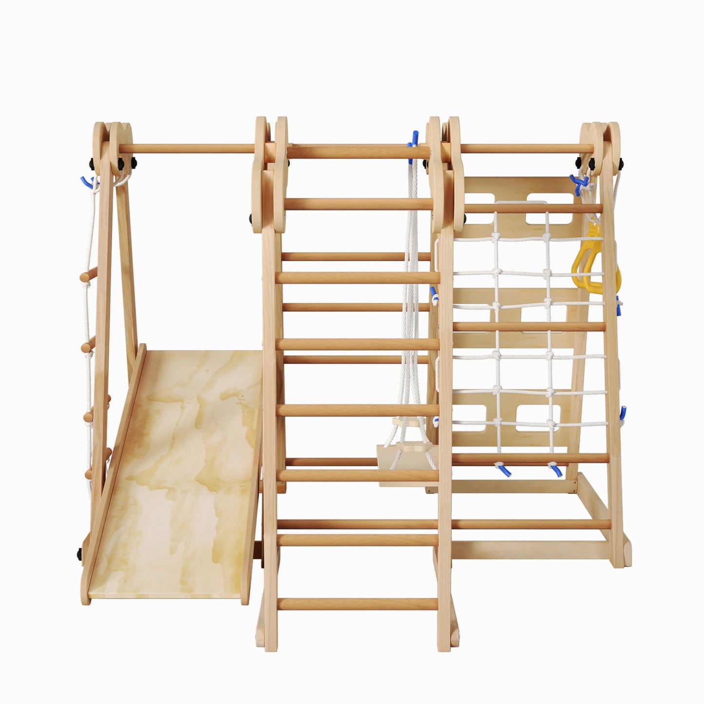 Multifunctioneel Klimrek – Speeltoestel – Klimset – Montessori Speelgym – Houten Klimtoestel – Inklapbaar Ontwerp – Veiligheidsnormen EN-71