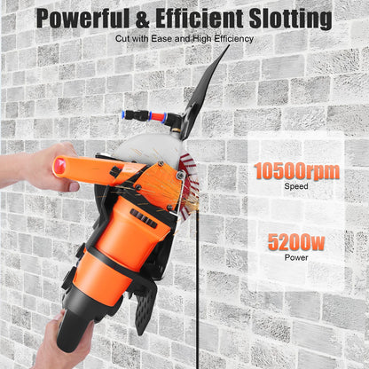Sponningsmachine – Sleuvenzaag – Muurzaag – Betonzaag – Renovatiezaag – 5200W Motor – Verstelbare Zaagsnede