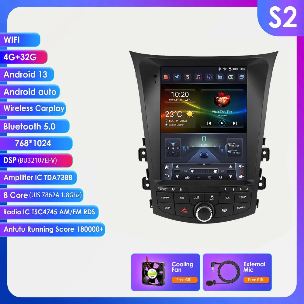 Autoradio Hyundai i30 – Multimedia Unit – 2DIN Speler – GPS Navigatie – Touchscreen 9,7 Inch – Android 14 OS – CarPlay & Android Auto Support – Bluetooth 5.0 Dual Connectiviteit - QUORE