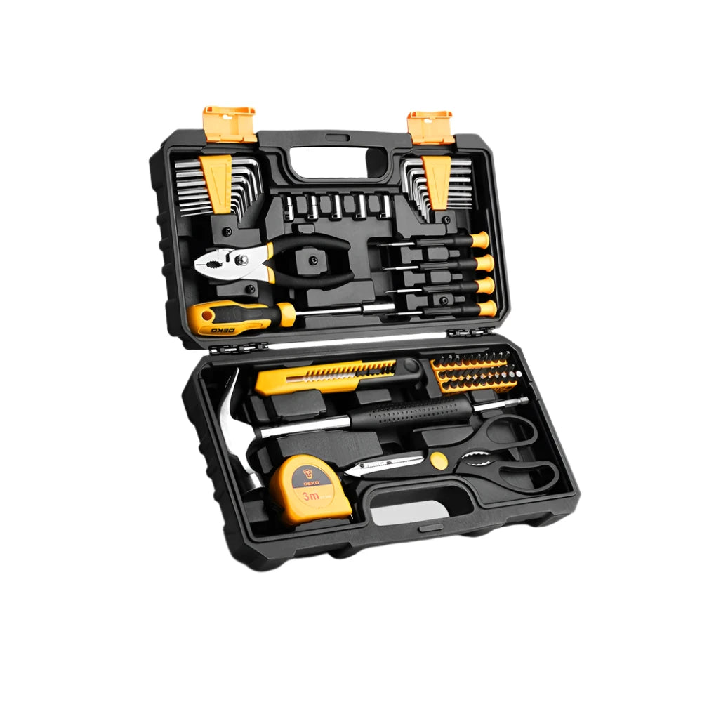 Deko - Basisgereedschapset - Gereedschap - 62 stuks - Gereedschapsset - Gemengde gereedschapsset - Schroevendraaierdop Schaar Mes - Multitoolset - voor doe-het-zelf thuis autoreparatie - QUORE