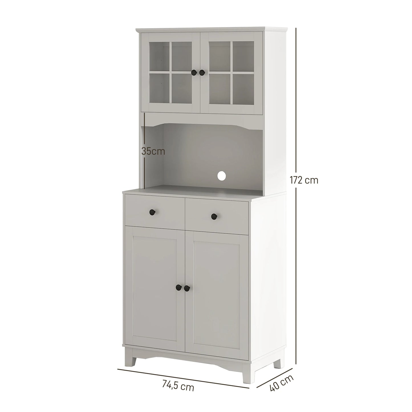 Hoge Kast – Opbergrek – Magnetronkast – Keukenkast – Strak Design – Magnetronplank – Eenvoudig Te Monteren
