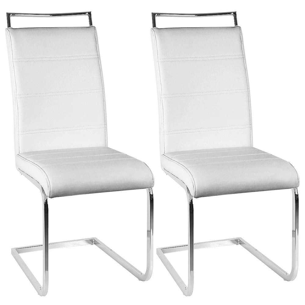 Set of 2 dining room chairs, cantilever kitchen chair, modern chairs, upholstered, dining table chairs, visitor chair - QUORE