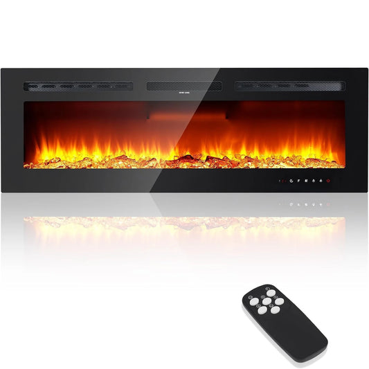 Elektrische Wandhaard – Wandmontage Haard – Sfeerverwarmer – Inbouw Haard – Digitale Open Haard – 40 Inch – 1500W Met 3D Vlameffect – Instelbare Warmtestanden