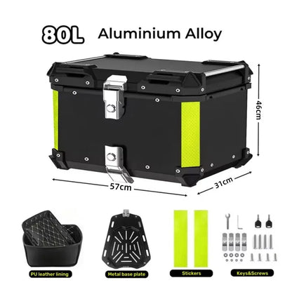 Motorhelm Box – Motorbagagebox – Helmbox – Motor Koffer – Motor Topkoffer – 80L Inhoud – Waterdicht Aluminium