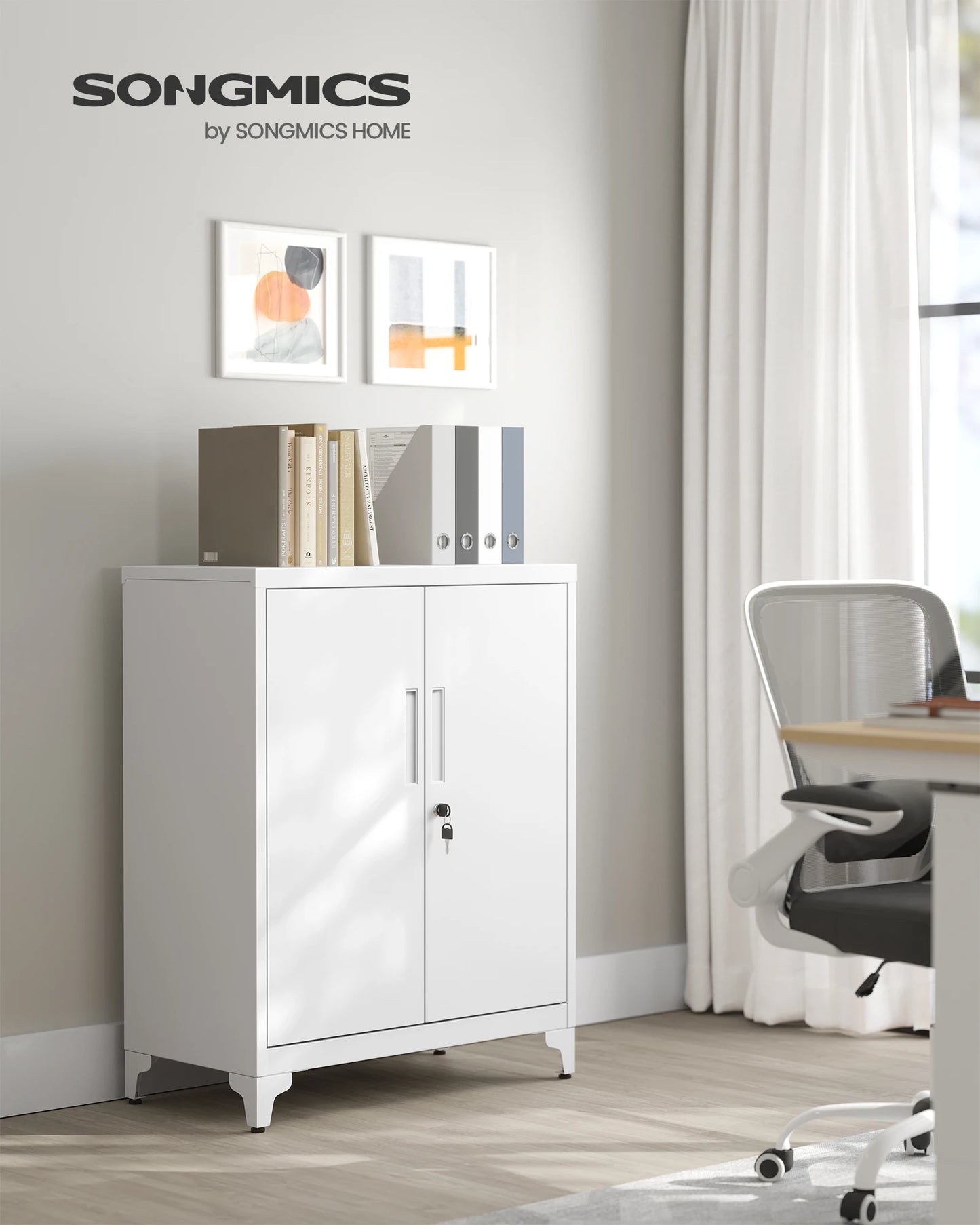 SONGMICS files wardrobe file wardrobe, multi-purpose wardrobe, office wardrobe with 2 doors