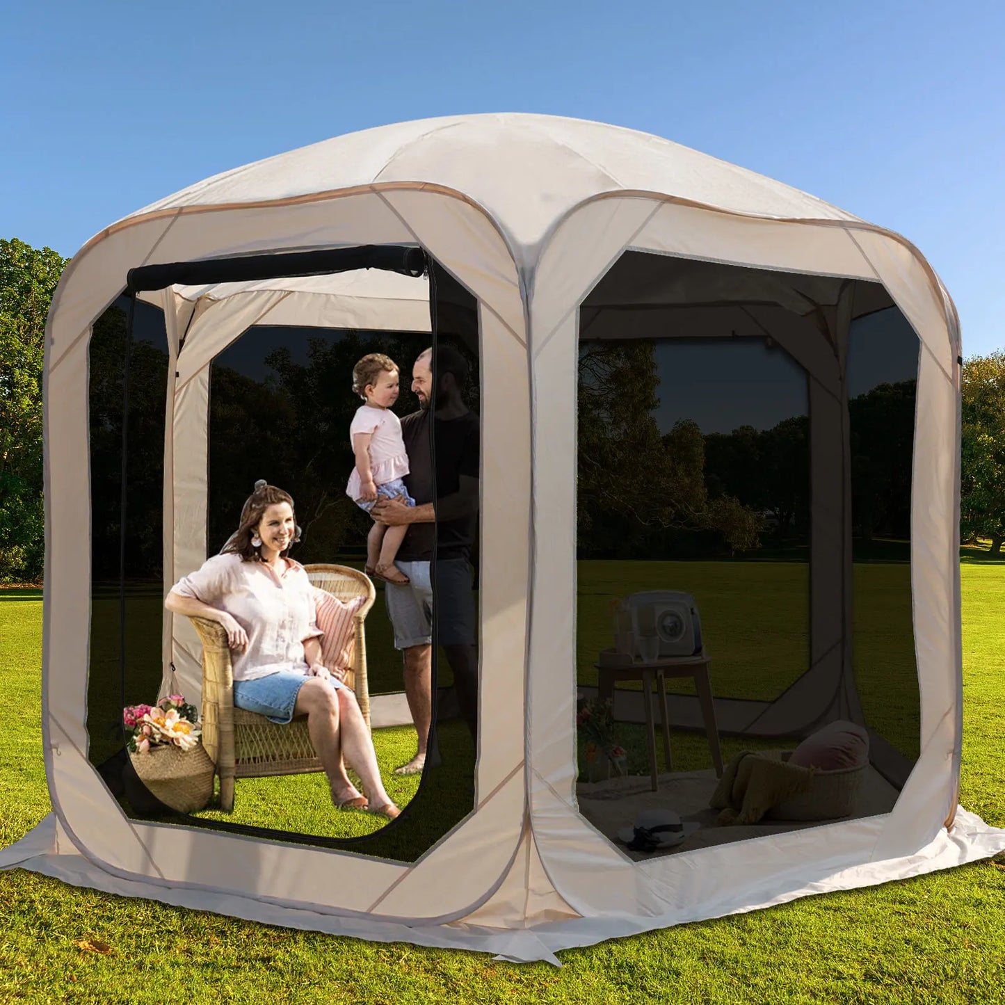Pop-Up Tent – Kampeertent – Vouwtent – Schuiltent – Insectenwerend – 3x3 Meter – Waterdicht