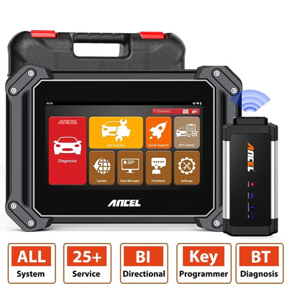 OBD2 Diagnosetool – Autodiagnose Scanner – Foutcode Lezer – Bluetooth Scanner – 25+ Resetfuncties – 8 Inch Touchscreen - QUORE
