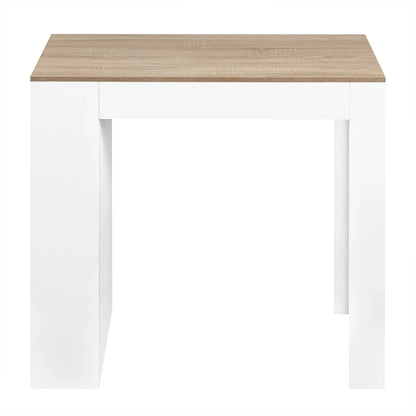 Bartafel - Keukentafel - Bar - Hoge tafel - 1 lade - 3 planken - Hout -  100x100x50cm - Wit - QUORE
