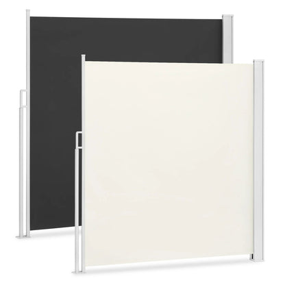 Windscherm - Tuinscherm - Uitschuifbare Zijluifel - Balkonscherm - 160x350cm - Waterdicht & Zon- en Windbescherming - Balkon & Terras – Crème - QUORE