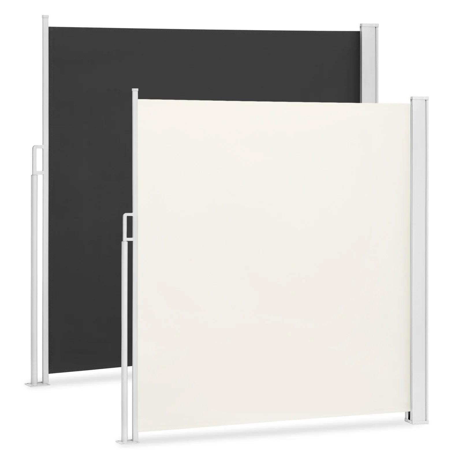 Windscherm - Tuinscherm - Uitschuifbare Zijluifel - Balkonscherm - 160x350cm - Waterdicht & Zon- en Windbescherming - Balkon & Terras – Antraciet - QUORE