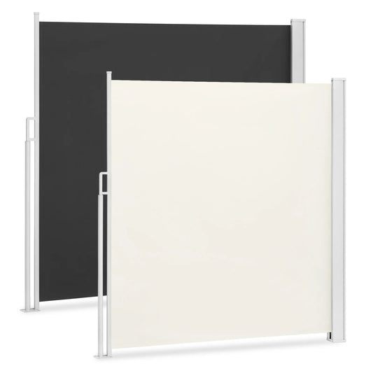 Windscherm - Tuinscherm - Uitschuifbare Zijluifel - Balkonscherm - 160x350cm - Waterdicht & Zon- en Windbescherming - Balkon & Terras – Antraciet - QUORE