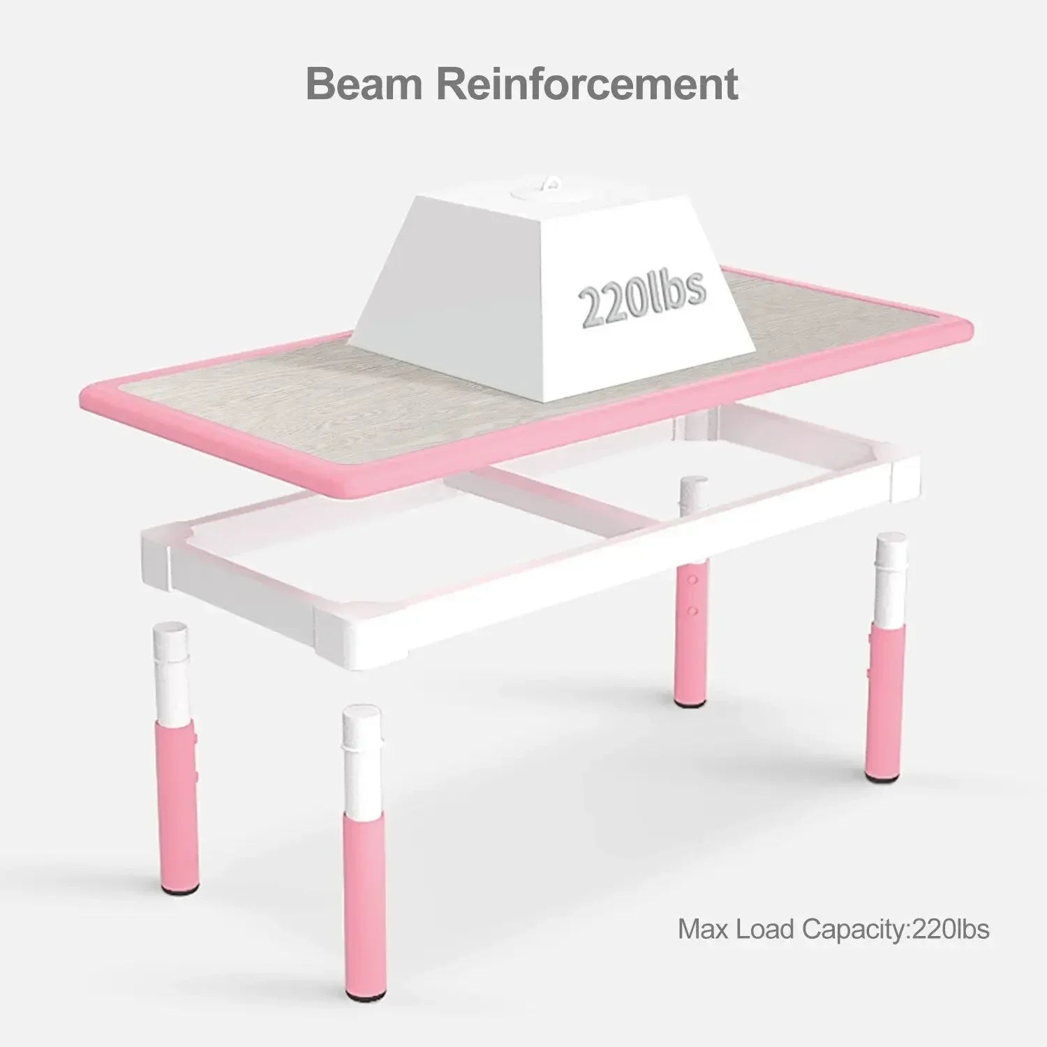 Kindertafelset – Kindermeubelset – Speeltafel Kinderen – Kinderbureau – Kinderstoelen – Verstelbare Hoogte – Duurzaam HDPE Materiaal - Roze - QUORE