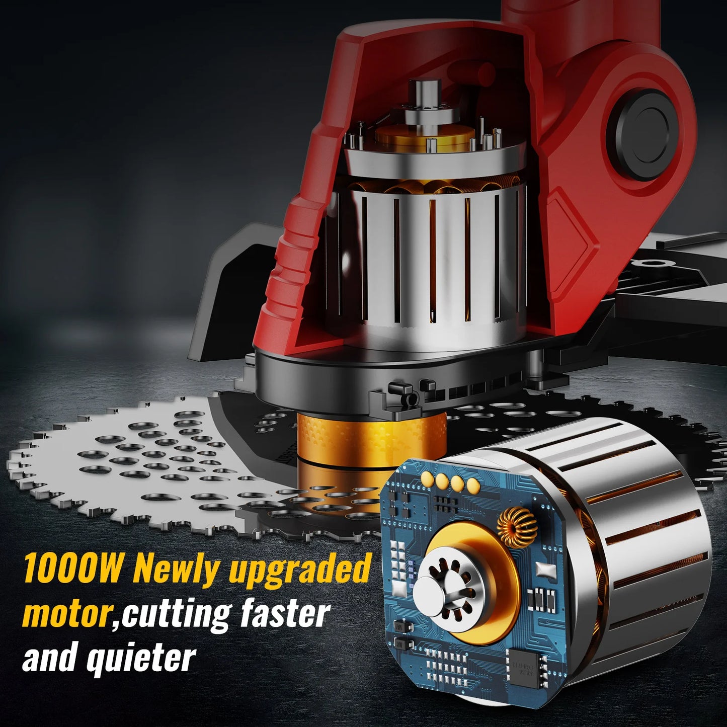 Accu Grastrimmer - Grasmaaier - Bosmaaier - Grastrimmer - Draadloze Strimmer - Telescopische - Opvouwbaar - Verstelbaar - met Wielen - Maaiaccessoires - 2x Batterij - 1000W - 8500 RPM - 24V - 4000mAh - Rood