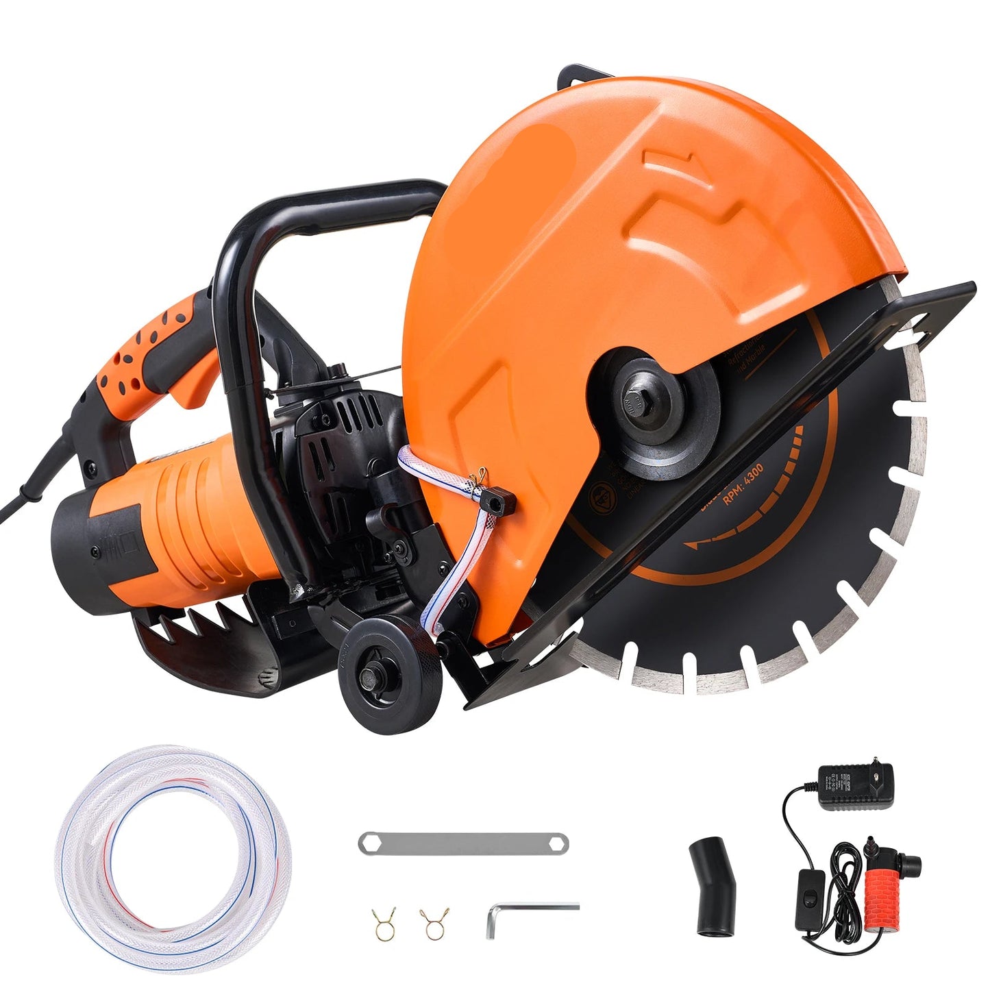 Elektrische Betonzaag - Muurfrees - Steenzaagmachine - Steenzaag - Zaagmachine - met Max. 5 Inch - Snijdiepte voor Beton - Steen - Baksteen - 3200W - 4600 RPM - Oranje