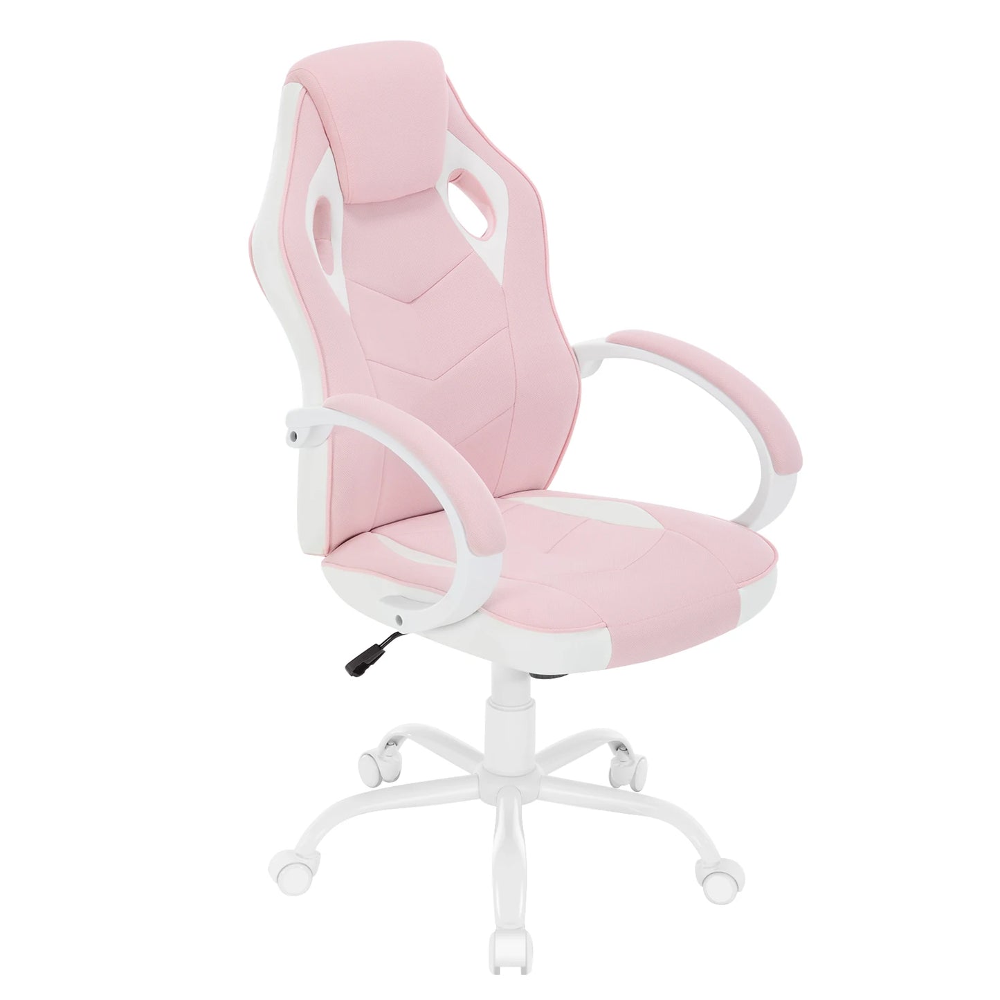 Gamingstoel – Ergonomische - Racing - Bureau - Verstelbare Bureaustoel - met Armleuningen - Kantelfunctie – 360° Draaiend – Hoge Rugleuning – 150 kg Draagvermogen - Roze en Wit