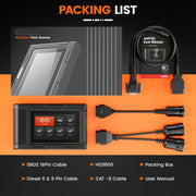 OBD2-Scanner - Diagnosecomputer - Slimme Diagnosetool - Foutverwijdering - OBD2 - 12V/24V zware vrachtwagenapparatuur - graafmachinescanner - scanner voor bouwmachines diesel volledig systeem - zwart