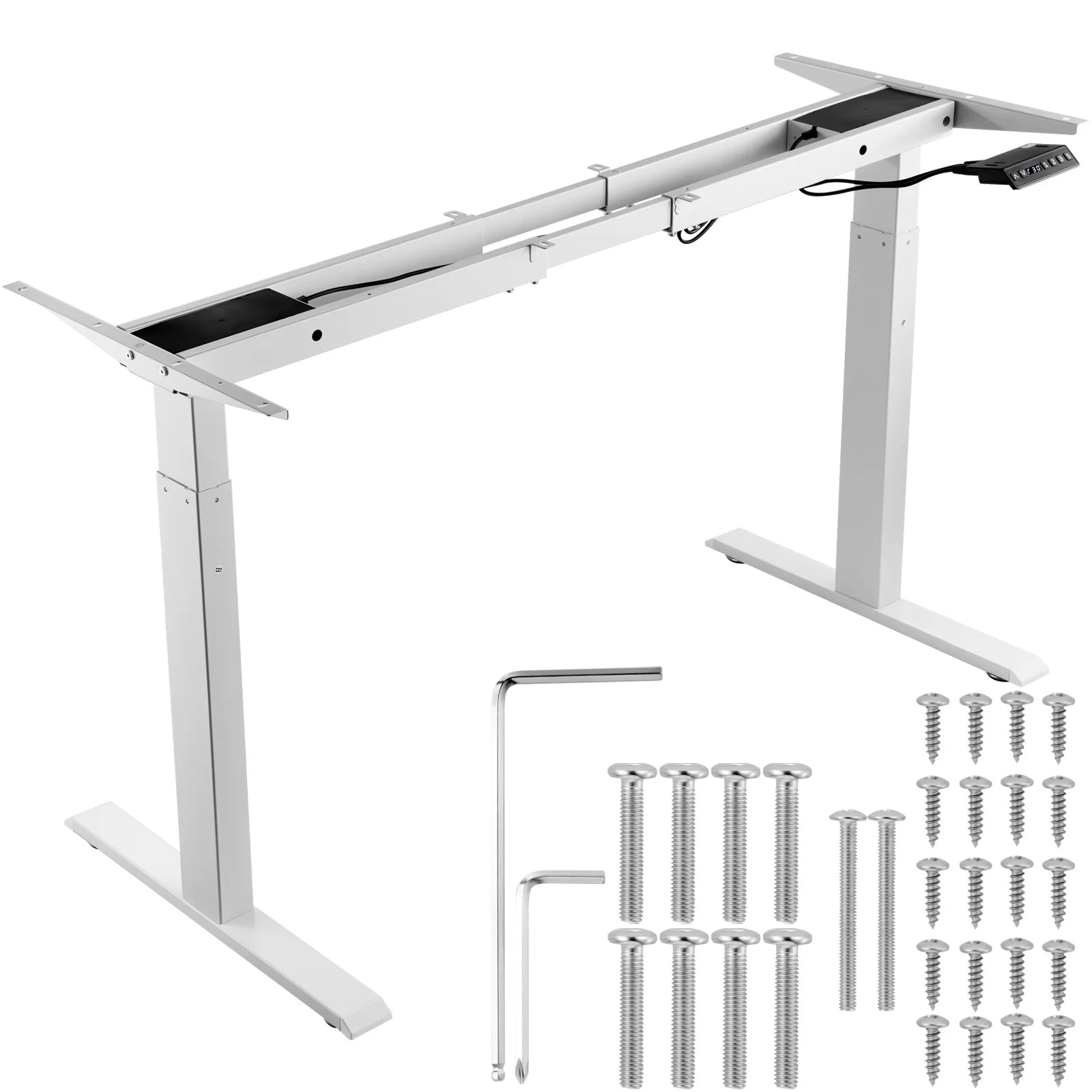 Ergonomisch Zit-Sta Bureauframe – Verstelbaar Bureauframe – Zit Sta Frame – Hoogte Verstelbaar – Stil Motor – Geheugenfunctie - QUORE